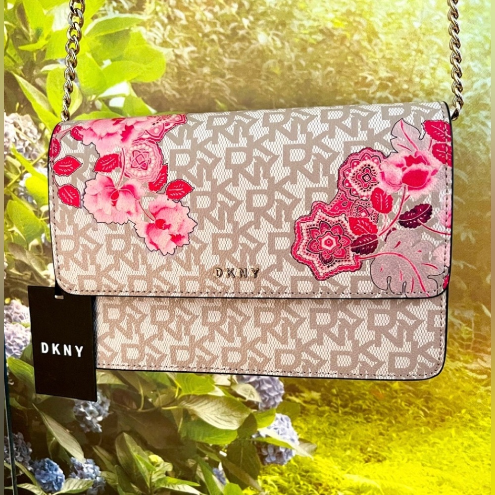 Host Pick! DKNY NWT Pink Peony Logo Shoulder Bag